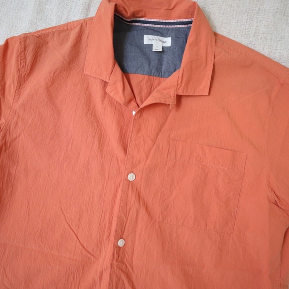 Sun + Stone Orange Button Down Shirt - Picture 11 of 11